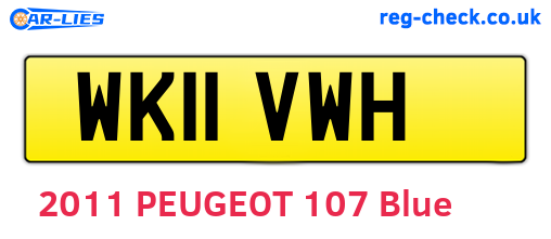 WK11VWH are the vehicle registration plates.