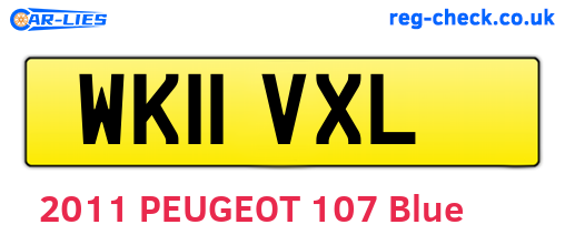 WK11VXL are the vehicle registration plates.