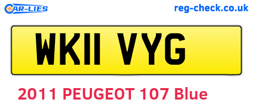 WK11VYG are the vehicle registration plates.