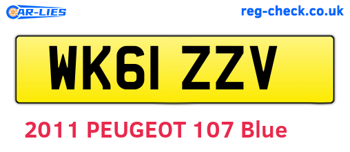 WK61ZZV are the vehicle registration plates.