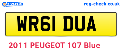 WR61DUA are the vehicle registration plates.