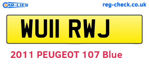 WU11RWJ are the vehicle registration plates.
