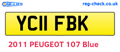 YC11FBK are the vehicle registration plates.