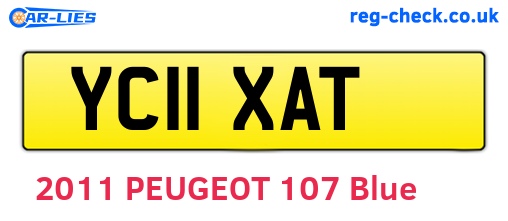 YC11XAT are the vehicle registration plates.
