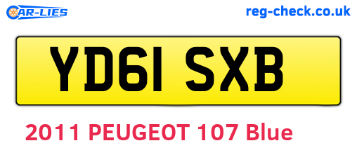 YD61SXB are the vehicle registration plates.