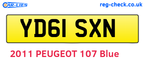 YD61SXN are the vehicle registration plates.