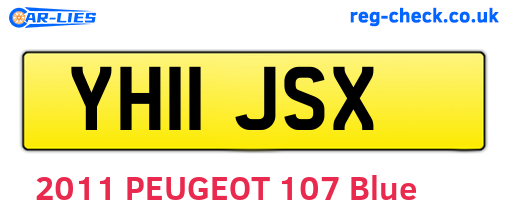 YH11JSX are the vehicle registration plates.