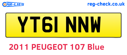 YT61NNW are the vehicle registration plates.