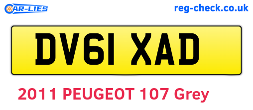DV61XAD are the vehicle registration plates.