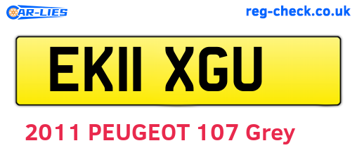 EK11XGU are the vehicle registration plates.