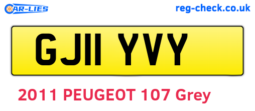 GJ11YVY are the vehicle registration plates.