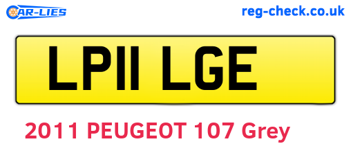 LP11LGE are the vehicle registration plates.