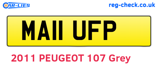 MA11UFP are the vehicle registration plates.