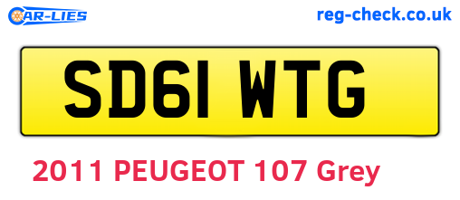 SD61WTG are the vehicle registration plates.