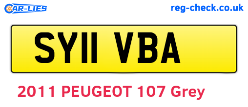 SY11VBA are the vehicle registration plates.