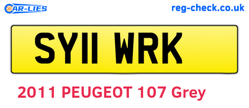 SY11WRK are the vehicle registration plates.