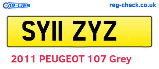 SY11ZYZ are the vehicle registration plates.