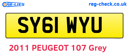 SY61WYU are the vehicle registration plates.