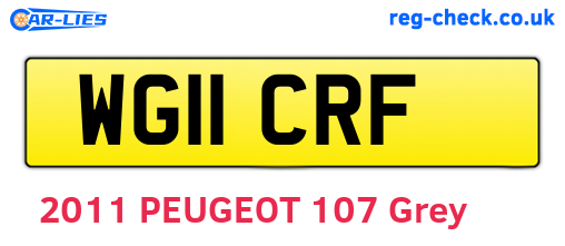 WG11CRF are the vehicle registration plates.