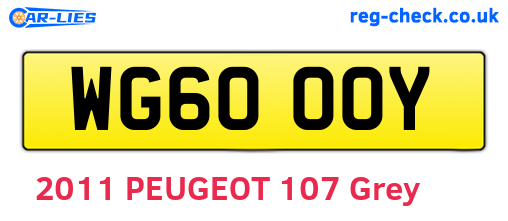 WG60OOY are the vehicle registration plates.