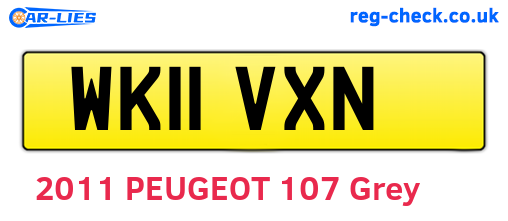 WK11VXN are the vehicle registration plates.