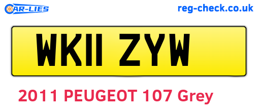 WK11ZYW are the vehicle registration plates.