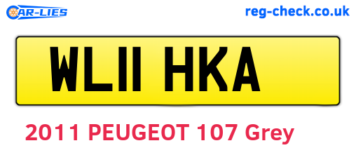 WL11HKA are the vehicle registration plates.