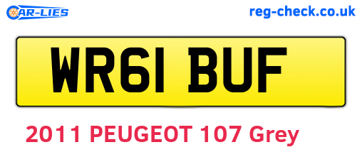 WR61BUF are the vehicle registration plates.