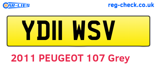 YD11WSV are the vehicle registration plates.