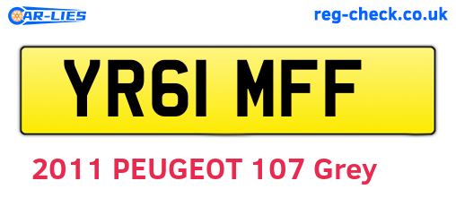 YR61MFF are the vehicle registration plates.
