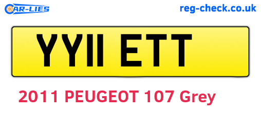 YY11ETT are the vehicle registration plates.