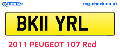 BK11YRL are the vehicle registration plates.
