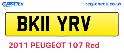 BK11YRV are the vehicle registration plates.