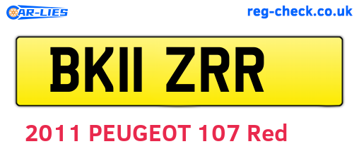 BK11ZRR are the vehicle registration plates.