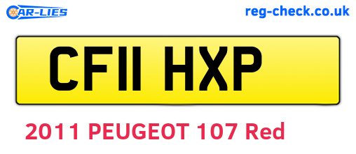 CF11HXP are the vehicle registration plates.