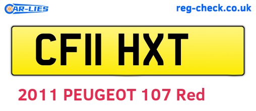 CF11HXT are the vehicle registration plates.