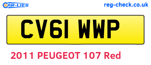 CV61WWP are the vehicle registration plates.