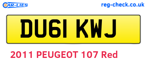 DU61KWJ are the vehicle registration plates.
