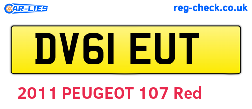 DV61EUT are the vehicle registration plates.