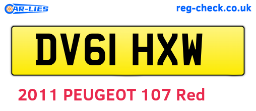 DV61HXW are the vehicle registration plates.