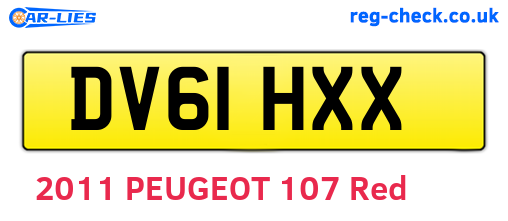 DV61HXX are the vehicle registration plates.