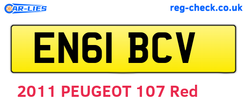EN61BCV are the vehicle registration plates.