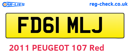 FD61MLJ are the vehicle registration plates.