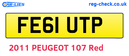 FE61UTP are the vehicle registration plates.