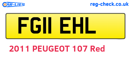 FG11EHL are the vehicle registration plates.