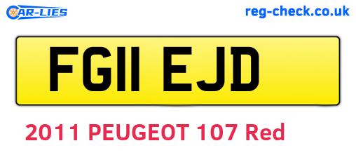 FG11EJD are the vehicle registration plates.