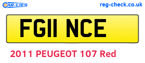 FG11NCE are the vehicle registration plates.