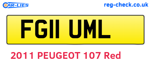 FG11UML are the vehicle registration plates.