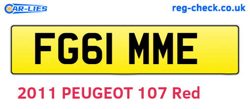 FG61MME are the vehicle registration plates.