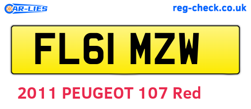 FL61MZW are the vehicle registration plates.